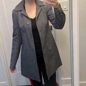 LONG GREY TRENCH COAT
